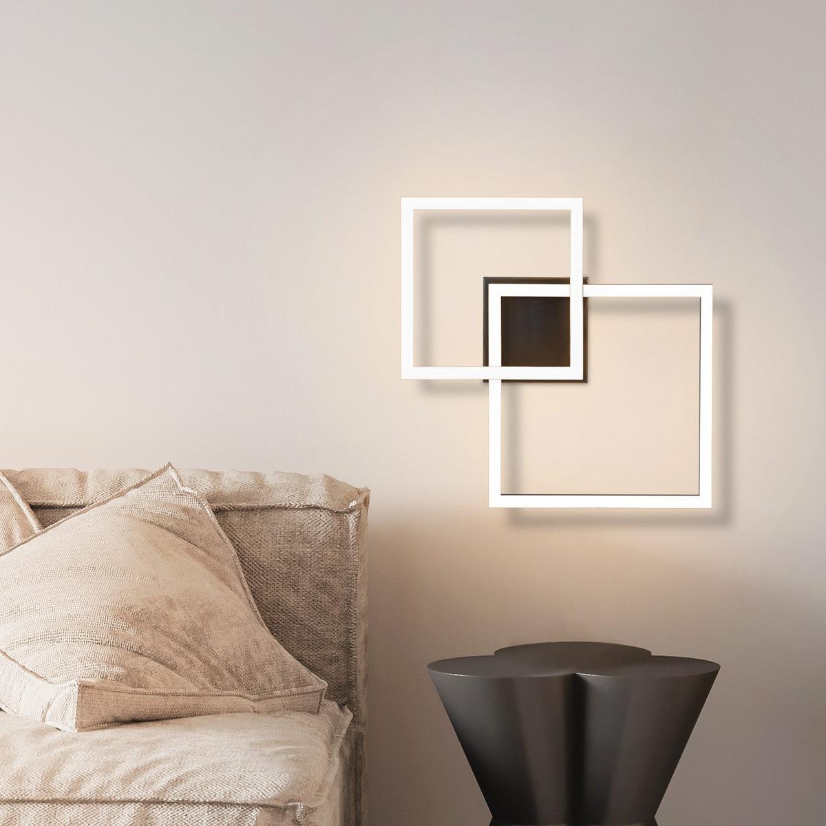 LED-DECKENLEUCHTE Lounder 34.5/34.5/6.7cm - Schwarz, Kunststoff (34.5/34.5/6.7cm) - Nettlife