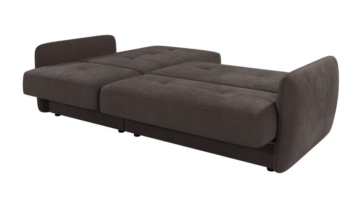 ECKSOFA Lupo Braun - Khaki Mikrofaser - Dunkelbraun/Schwarz, Holz/Kunststoff (232/147cm) - S-Style Möbel