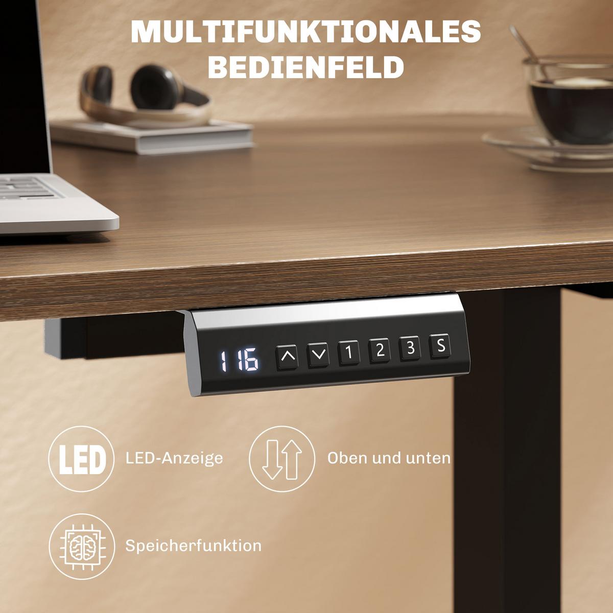 HÖHENVERSTELLBARER-SCHREIBTISCHGESTELL Stahl Schwarz - Schwarz, Metall (60/118/100cm) - HOMCOM