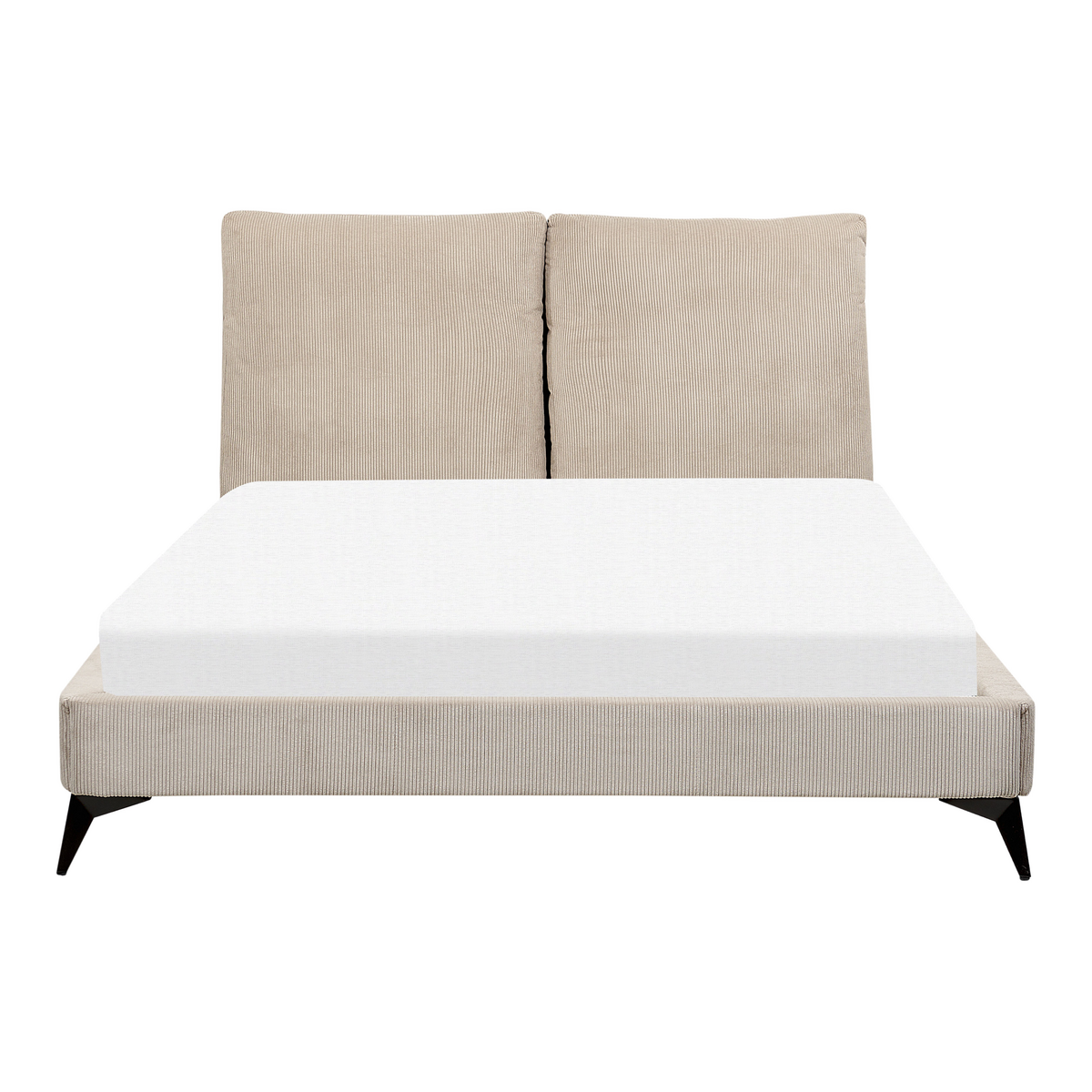 POLSTERBETT 140/200cm Taupe Melle - Taupe, Naturmaterialien/Textil (140/200cm) - Beliani