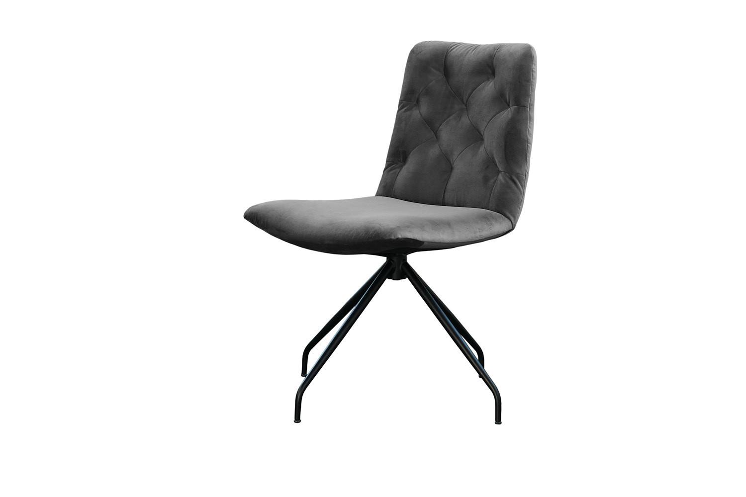 DREHSTUHL NEW CHARME Steingrau Velvet (1er-Set) - Grau, Textil (52/87/66cm) - KAWOLA