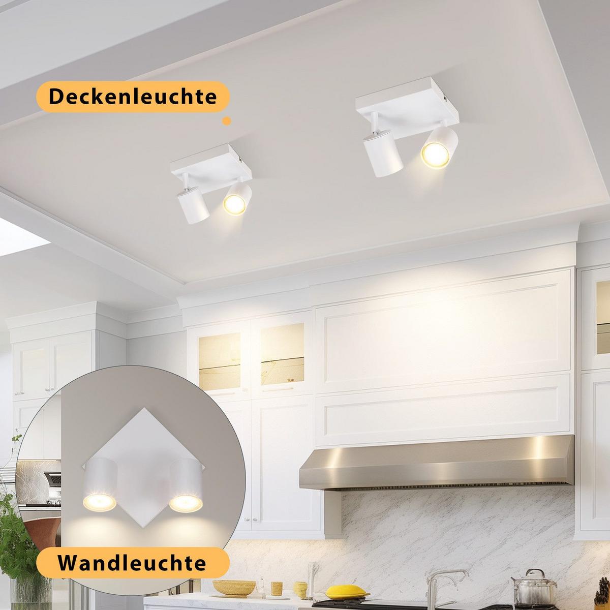 STRAHLER Einfallsreich 2-flammig 15/15/14.4 cm - Weiß, Metall (15/15/14.4cm) - ZMH