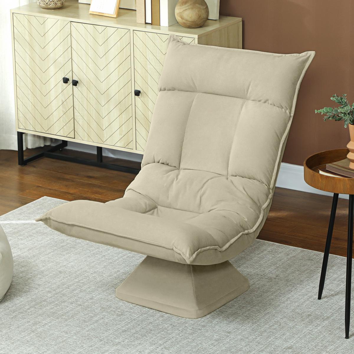 BODENSTUHL Polyester Beige - Beige, Kunststoff (62/95/70cm) - HOMCOM