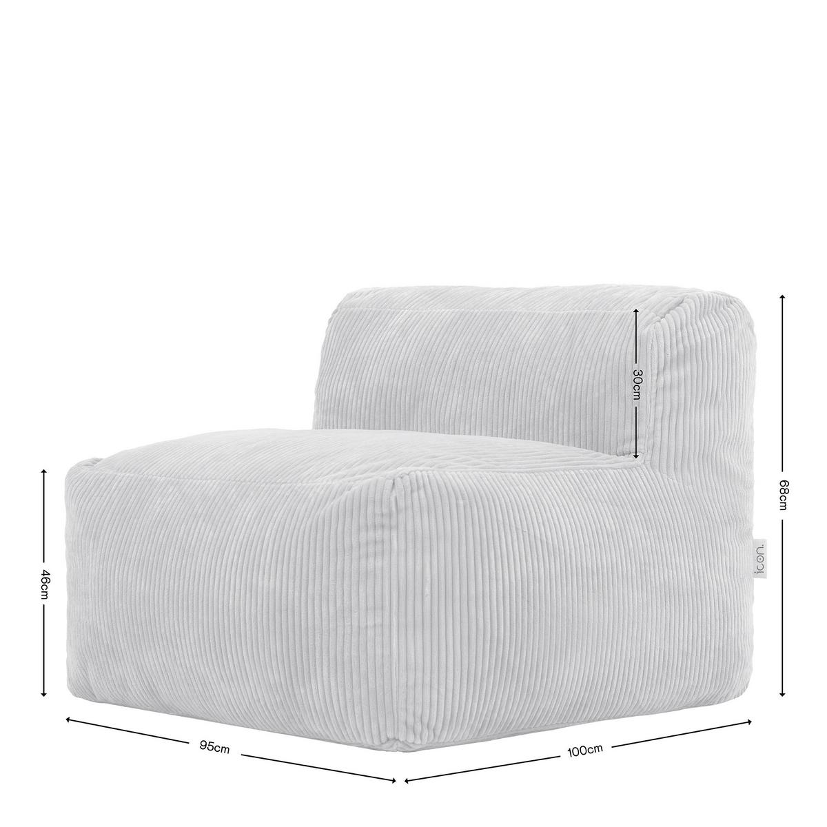 SITZSACK-SESSEL ZEN modular Cord - Grau, Textil (95/68/100cm) - icon