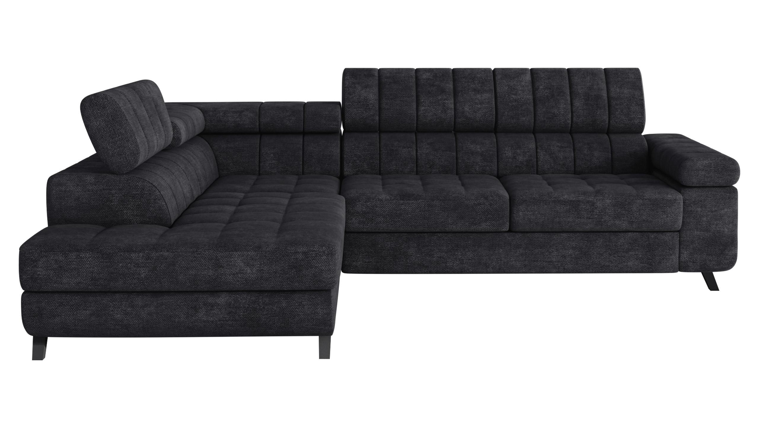 ECKSOFA Nord, Seite: Links - Schwarz, Holz/Textil (264/203cm) - MIRJAN24