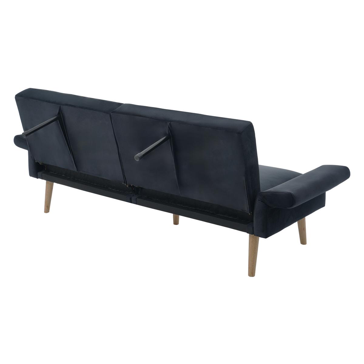 SCHLAFSOFA mit verstellbaren Rückenlehnen und Armlehnen - Dunkelblau, Holzwerkstoff/Textil (75/82/180cm) - Urban Meuble