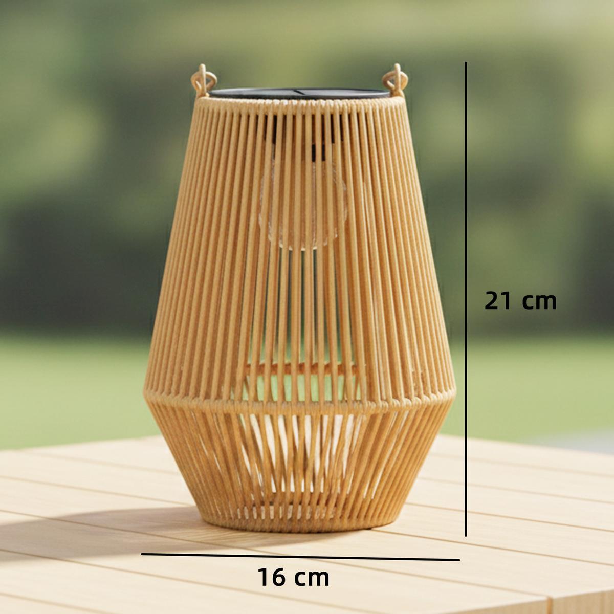 RATTAN-LAMPE 2ER-SET Braun - Braun, Kunststoff (16/16/21cm) - Outsunny