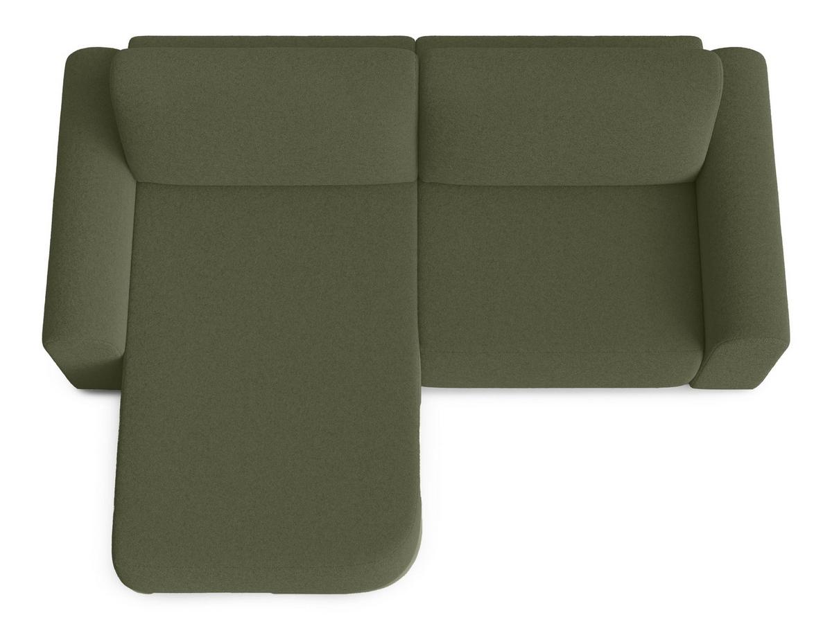 ECKSOFA L Form Otterton Olivgrün 250/180/95 cm Links mit Schlaffunktion - Schwarz/Grün, Kunststoff/Textil (180/250cm) - AX Living