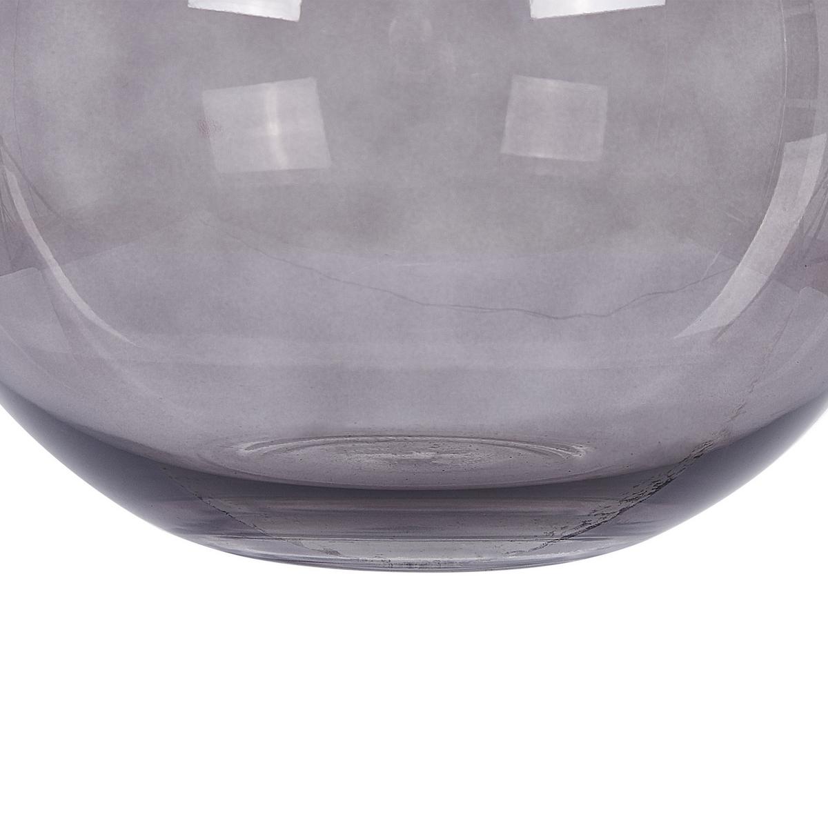 BLUMENVASE Glas grau Polydrosos - Grau, Glas (22cm) - Beliani