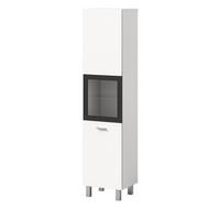 MIDISCHRANK weiß 30 cm, Badschrank hängend oder stehend - Silberfarben/Schwarz, Glas/Holzwerkstoff (30/125/29cm) - Inn.Furn
