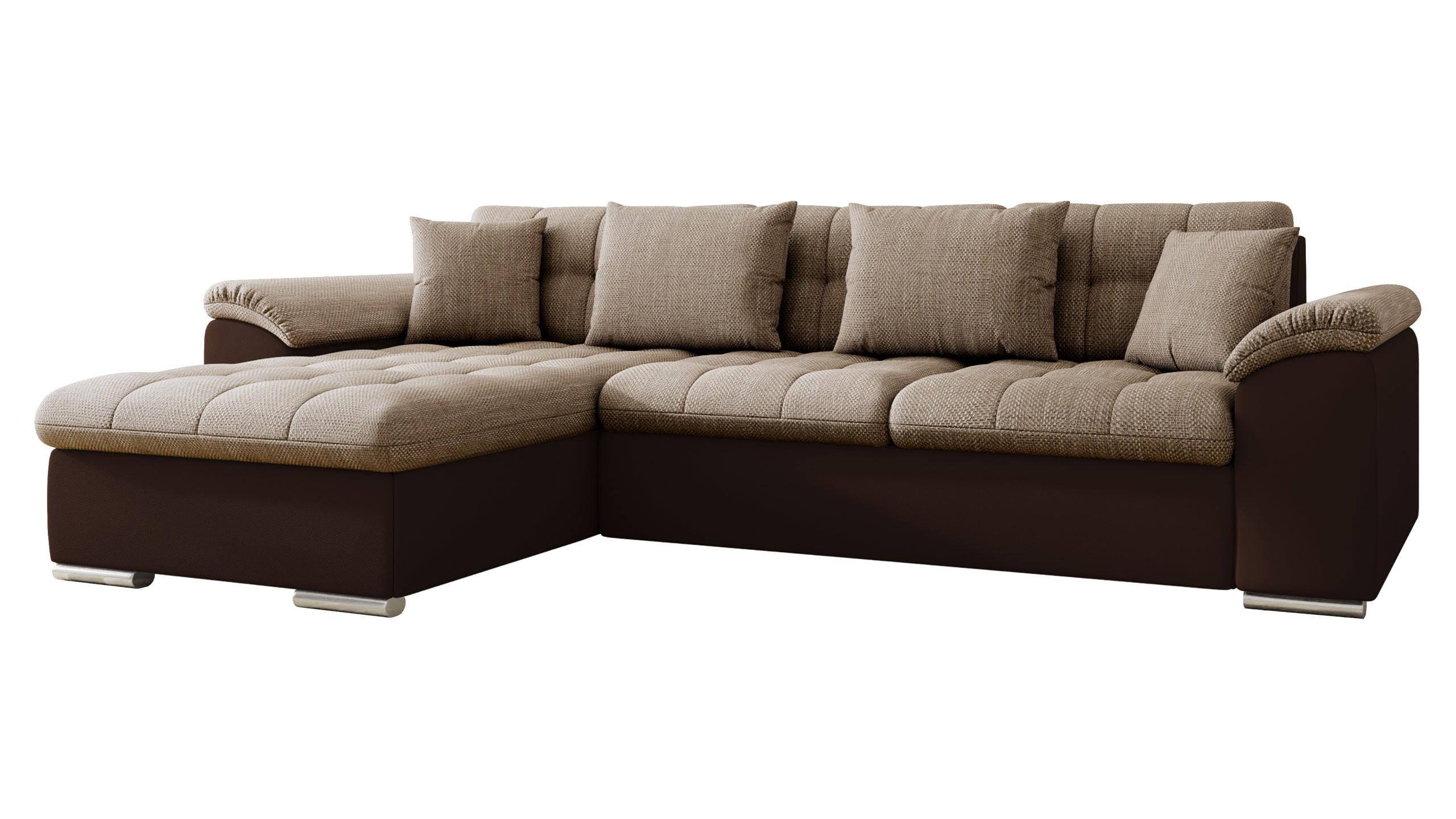 ECKSOFA Diana, Seite: Links - Beige/Braun, Holz/Textil (280/160cm) - MIRJAN24