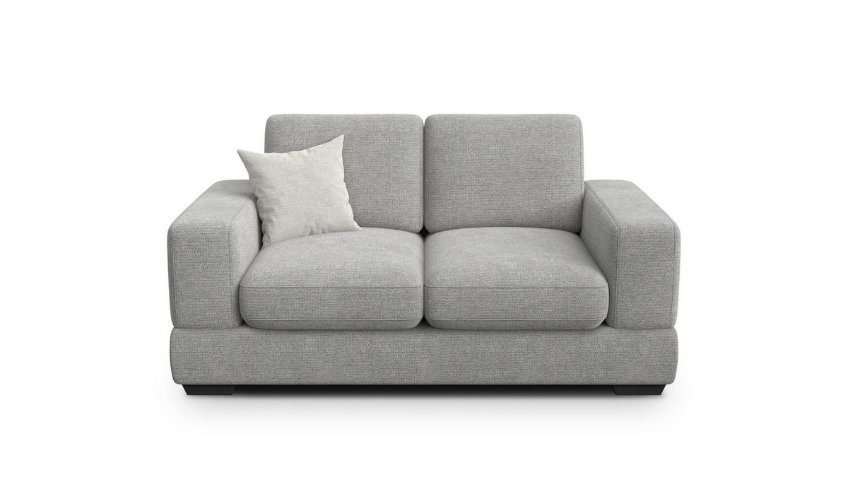 SOFA OTTO 2-Sitzer, grau - Schwarz/Grau, Holz/Textil (171/89/98cm) - Wozimo