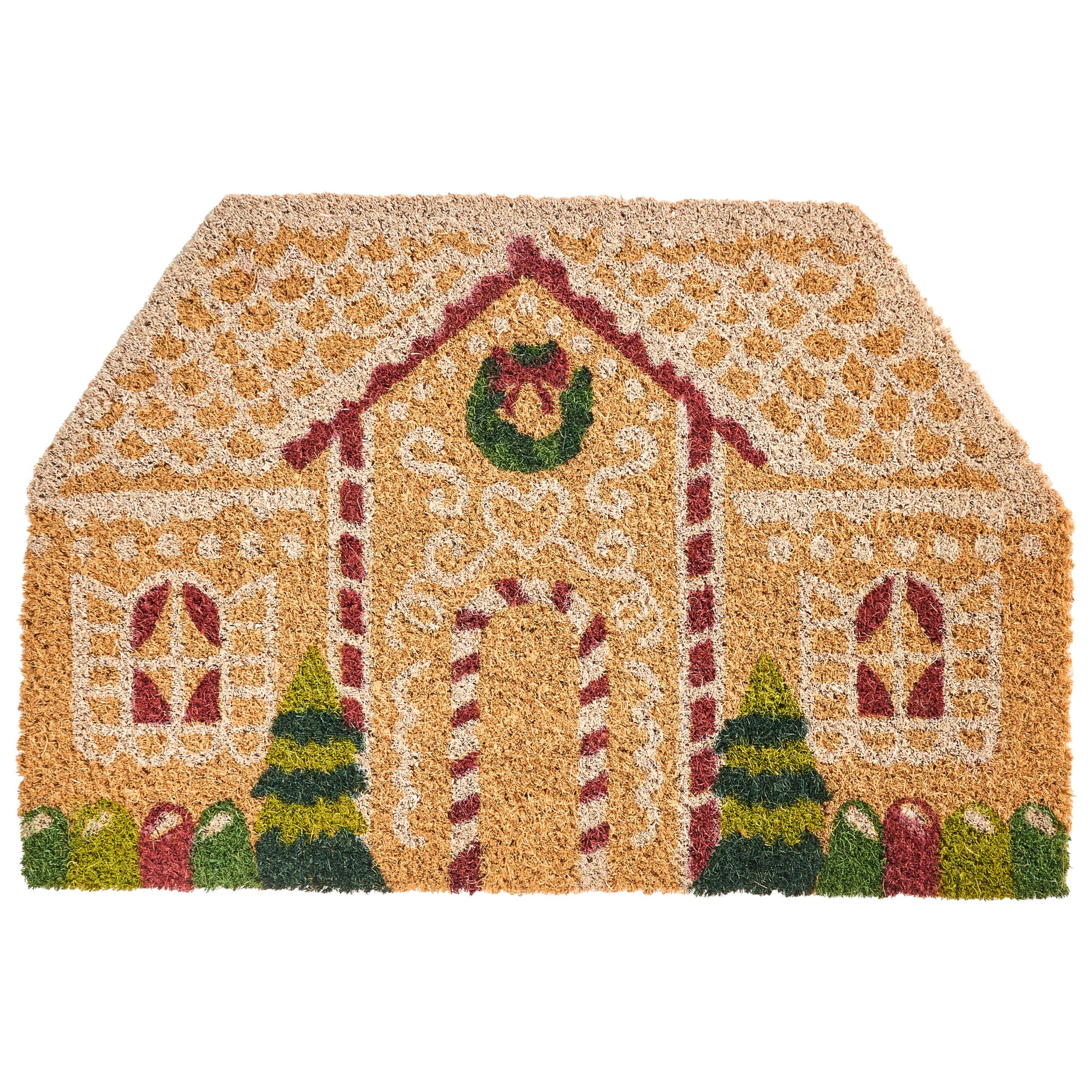 FUSSMATTE Naturfarben 40/60 cm Weihnachtsmotiv Kokosfasern Selatna - Naturfarben, Textil (40/60cm) - Beliani