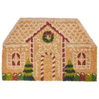 FUSSMATTE Naturfarben 40/60 cm Weihnachtsmotiv Kokosfasern Selatna - Naturfarben, Textil (40/60cm) - Beliani