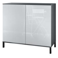 KOMMODE Skadu Weiß Hochglanz - Weiß Hochglanz, Holzwerkstoff (92.5/83.5/35cm) - Vladon