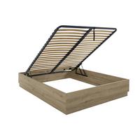 BETTKASTEN 160 x 200 cm Dekor Eiche TIDY 165/204/36 cm - Eschefarben, Holzwerkstoff (200/160cm) - Calicosy