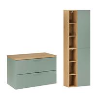 WASCHTISCHUNTERSCHRANK 80.6cm Oria 2er-Set Grün - Grün, Holzwerkstoff (80.6/50/46.5cm) - Petits-meubles