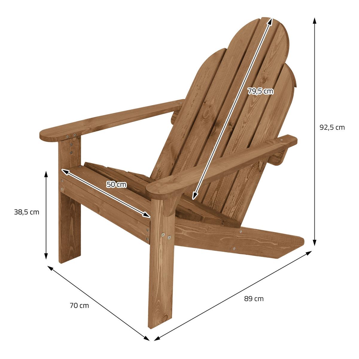 ADIRONDACK-GARTENSTUHL 2er Set aus Tannenholz Braun - Braun, Holz (89/92.5/70cm) - ML-DESIGN