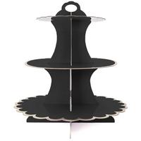 TORTENSTÄNDER aus Karton - Schwarz, Kunststoff (30/33/30cm) - Intirilife