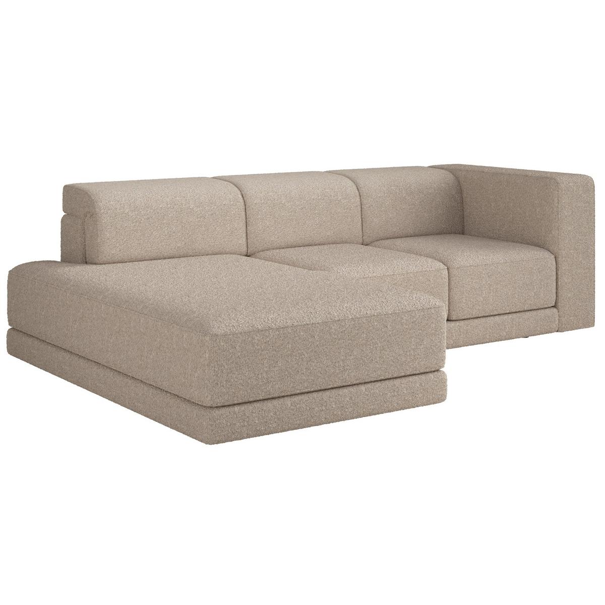 ECKSOFA Novals L-Form, 4-Sitzer, links 278 cm - Ecru/Schwarz, Holz/Kunststoff (278/168cm) - Selsey