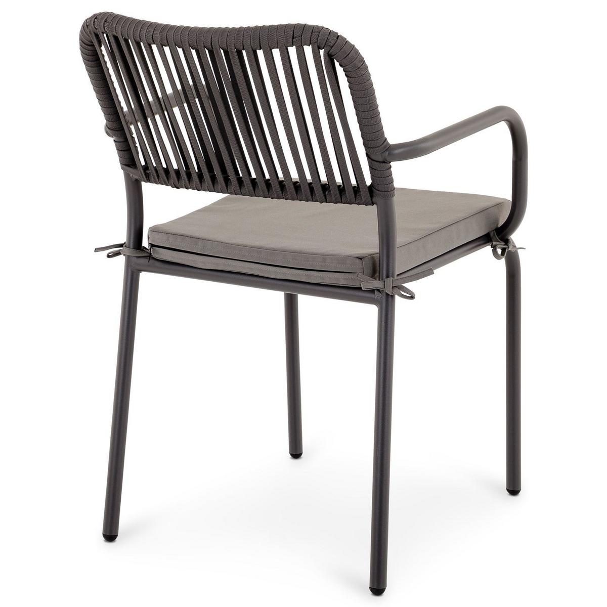 GARTENSTÜHLE VOLONTE 6er-Set grau - Grau, Textil (56/81/65cm) - IDIMEX