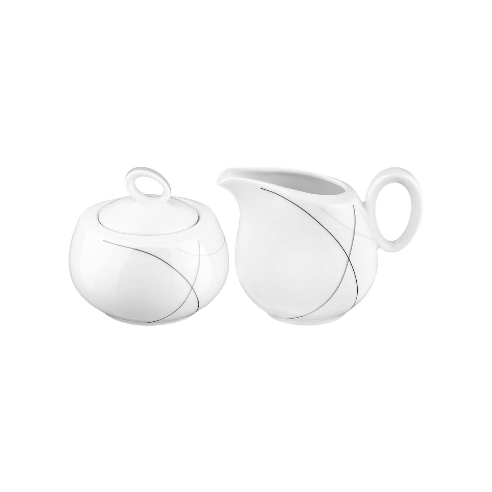 MILCH- UND ZUCKER-SET Trio Highline weiß-grau 2er Set - Weiß/Grau, Keramik (1/2cm) - Seltmann Weiden