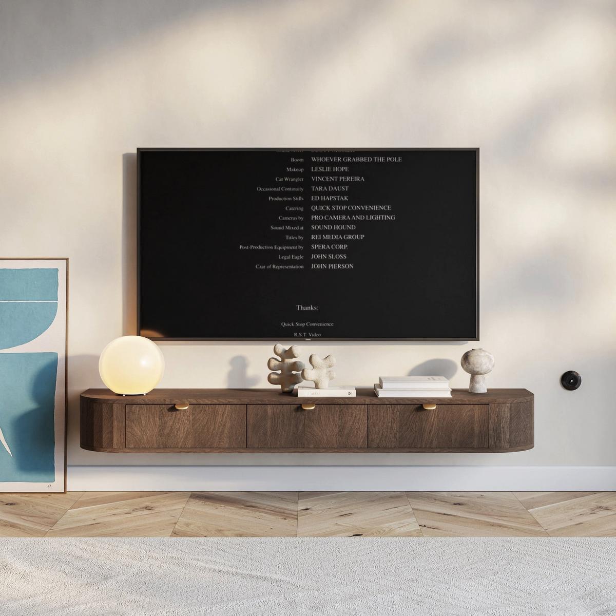 TV-HÄNGEBOARD Coru Slim mit 3 Schubladen 175 cm - Dunkelbraun, Holzwerkstoff/Metall (175.4/20/39.1cm) - Selsey