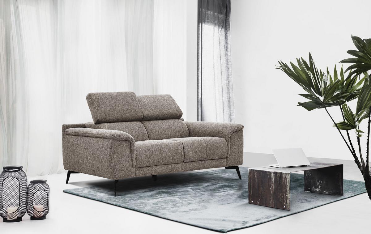 SOFA FIERO 2-Sitzer, taupe - Taupe/Schwarz, Holzwerkstoff/Textil (170/82/103cm) - Wozimo