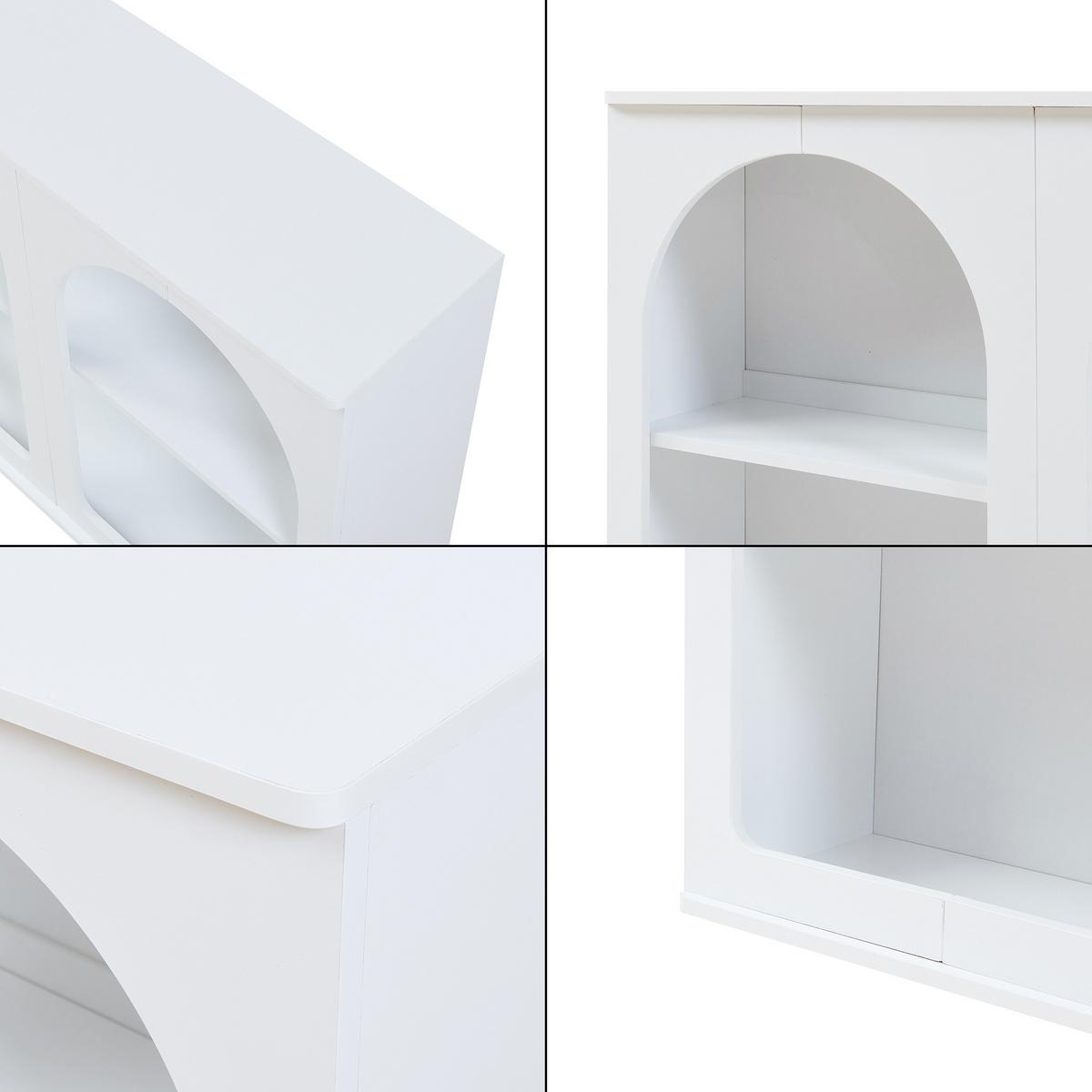 SIDEBOARD Trorhun - Weiß, Holzwerkstoff (30/80/160cm) - [en.casa]