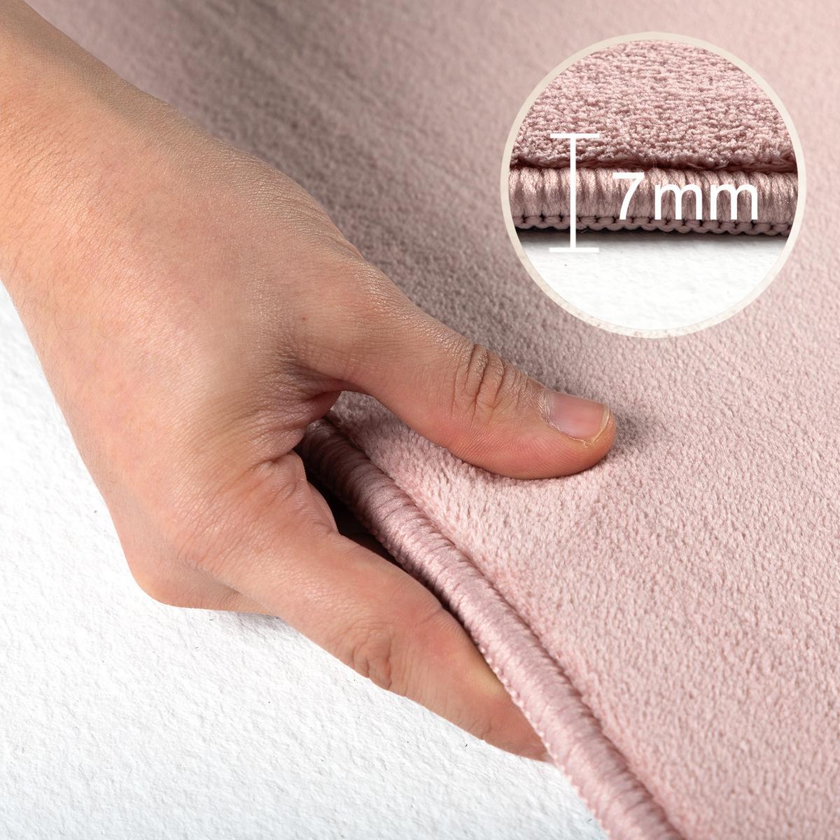 TEPPICH Kurzflor Waschbar LECH in Rosa, einfarbig, 80 x 250 cm - Rosa, Textil (250/80cm) - KADIMA DESIGN