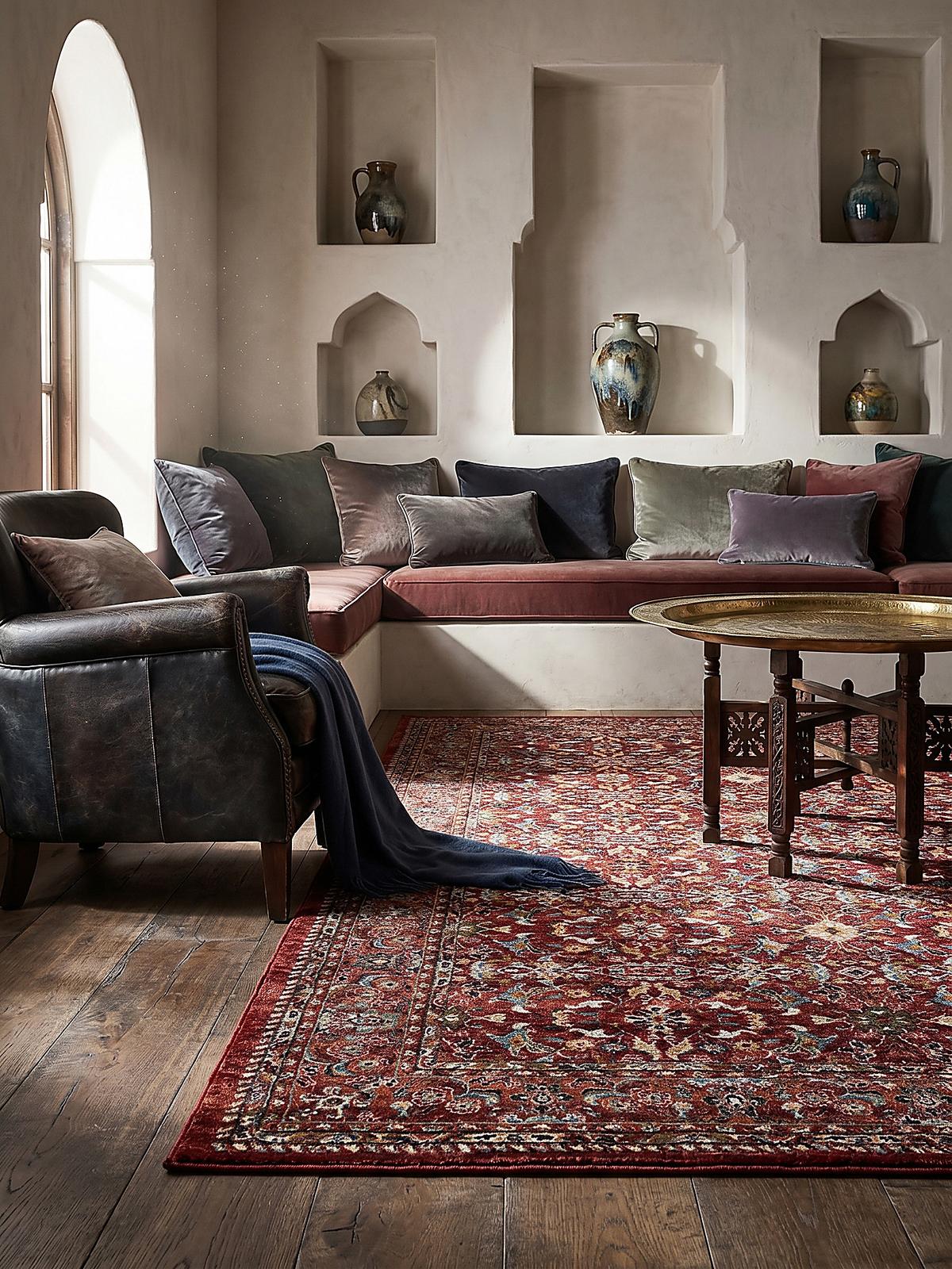 KURZFLORTEPPICH GLAZERT, orientalisch, Rot, 120 x 170 cm - Rot, Textil (170/120cm) - KADIMA DESIGN