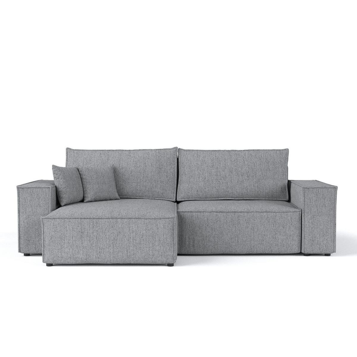 ECKSOFA CAVO mit Schlaffunktion Grau im Neve Stoff - Schwarz/Grau, Holz/Holzwerkstoff (255/148cm) - AltaBeds