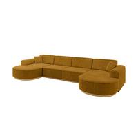 WOHNLANDSCHAFT MARI-U2-v2 - 388x171x83 cm Senfgelb Cord - Gelb, Holzwerkstoff/Textil (388/83/171cm) - ALTDECOR