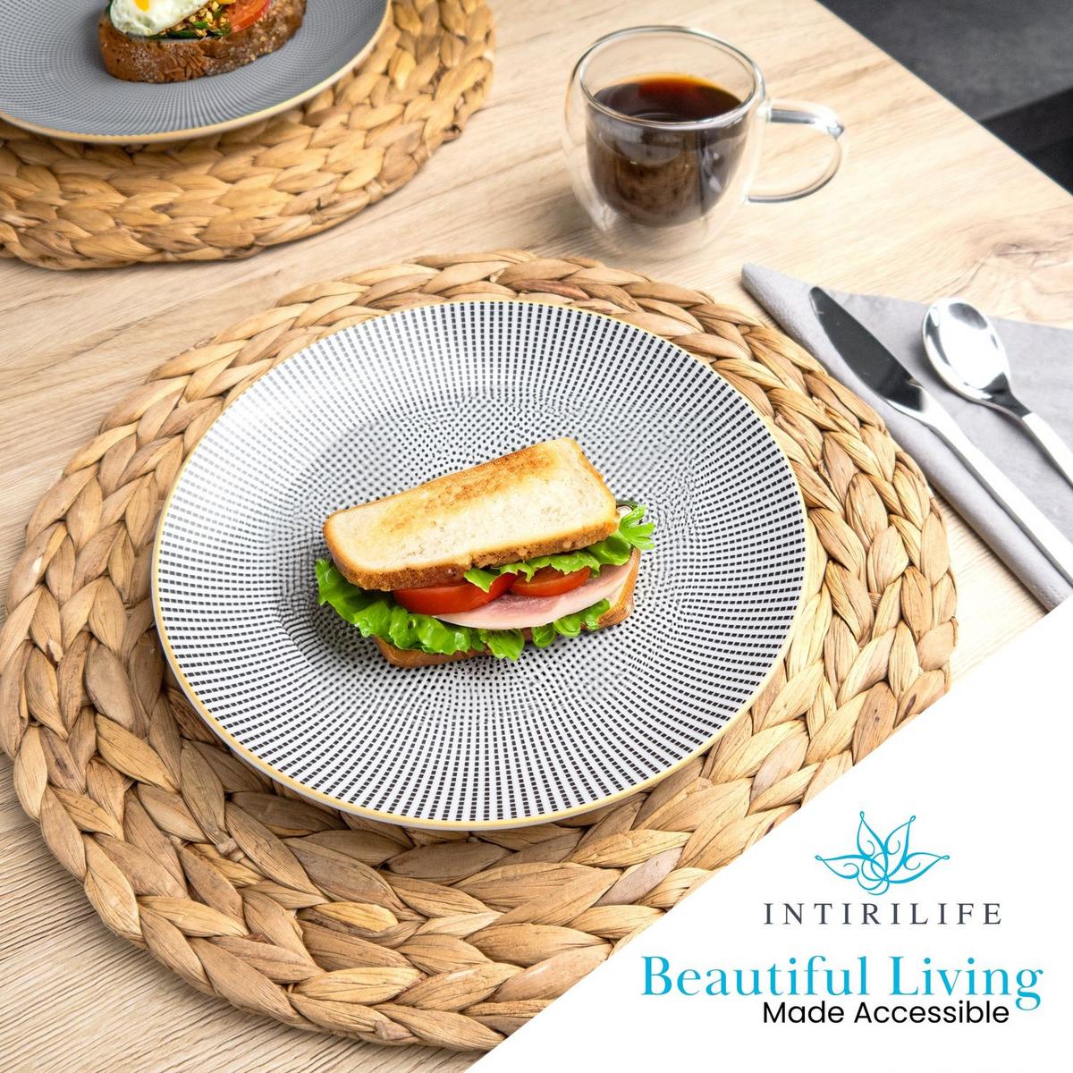 PLATZSET Untersetzer 30 cm - Naturfarben, Naturmaterialen (30/30/7cm) - Intirilife