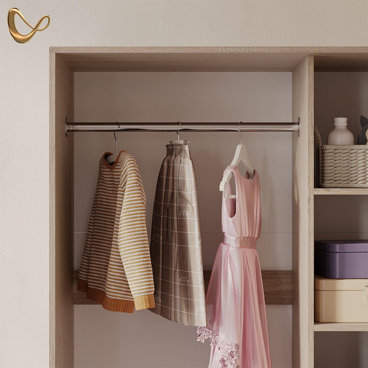 KINDERKLEIDERSCHRANK Trento Sonoma 100 x 200 cm mit 2 Schubladen - Sonoma Eiche, Holzwerkstoff (100/200/50cm) - Livinity®