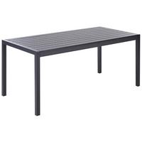 GARTENTISCH Aluminium schwarz 180/90 cm Vernio - Schwarz, Kunststoff (180/90/76cm) - Beliani