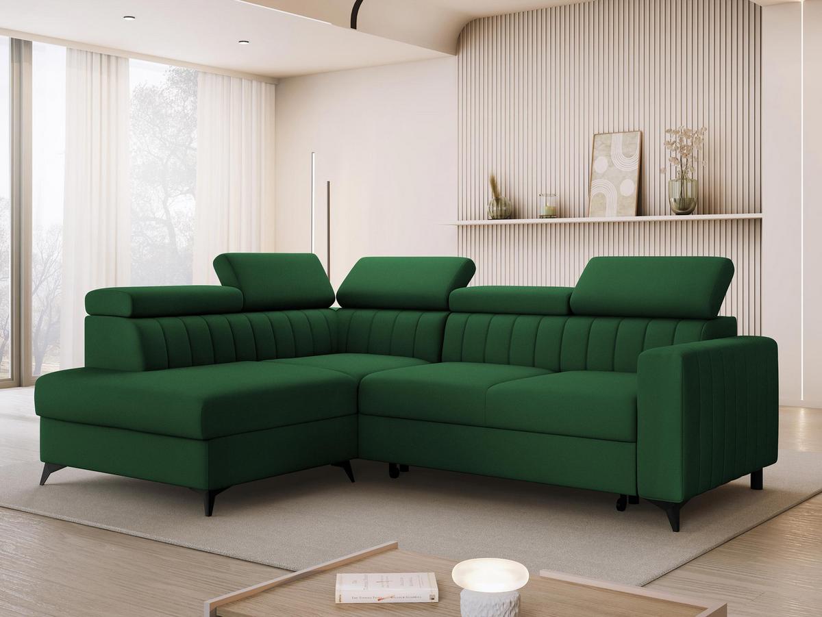 ECKSOFA Milano 2RRLXP, Seite: Links LXP+R+2R - Grün, Holz/Textil (249/195cm) - MIRJAN24