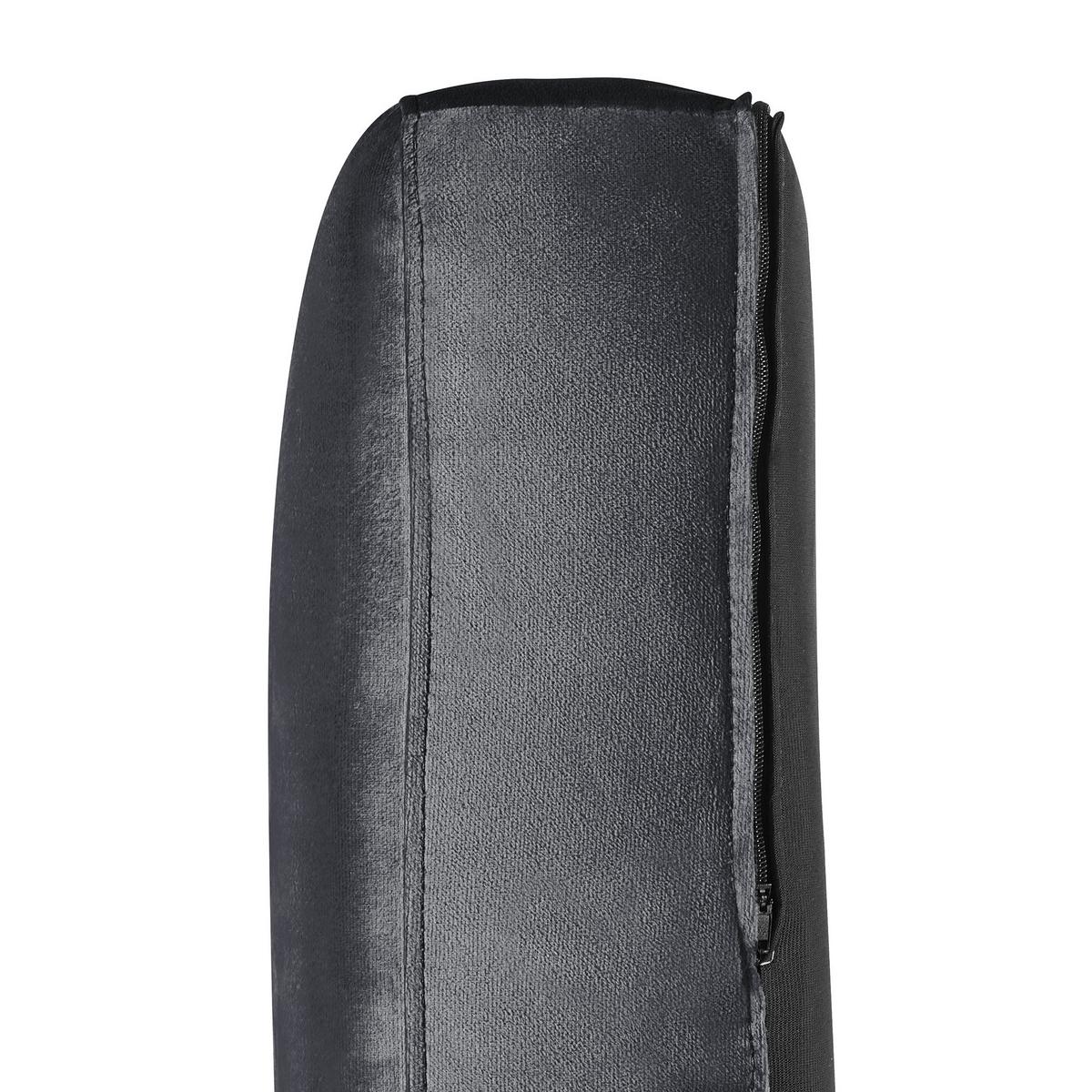 3-SITZER-SOFA Samtstoff Dunkelgrau Arvika - Dunkelgrau, Textil (204/75/78cm) - Beliani