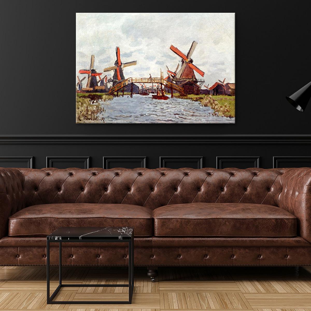 WANDBILD eine mühle bei zaandam claude monet - Multicolor, Textil (60/40cm) - Feeby