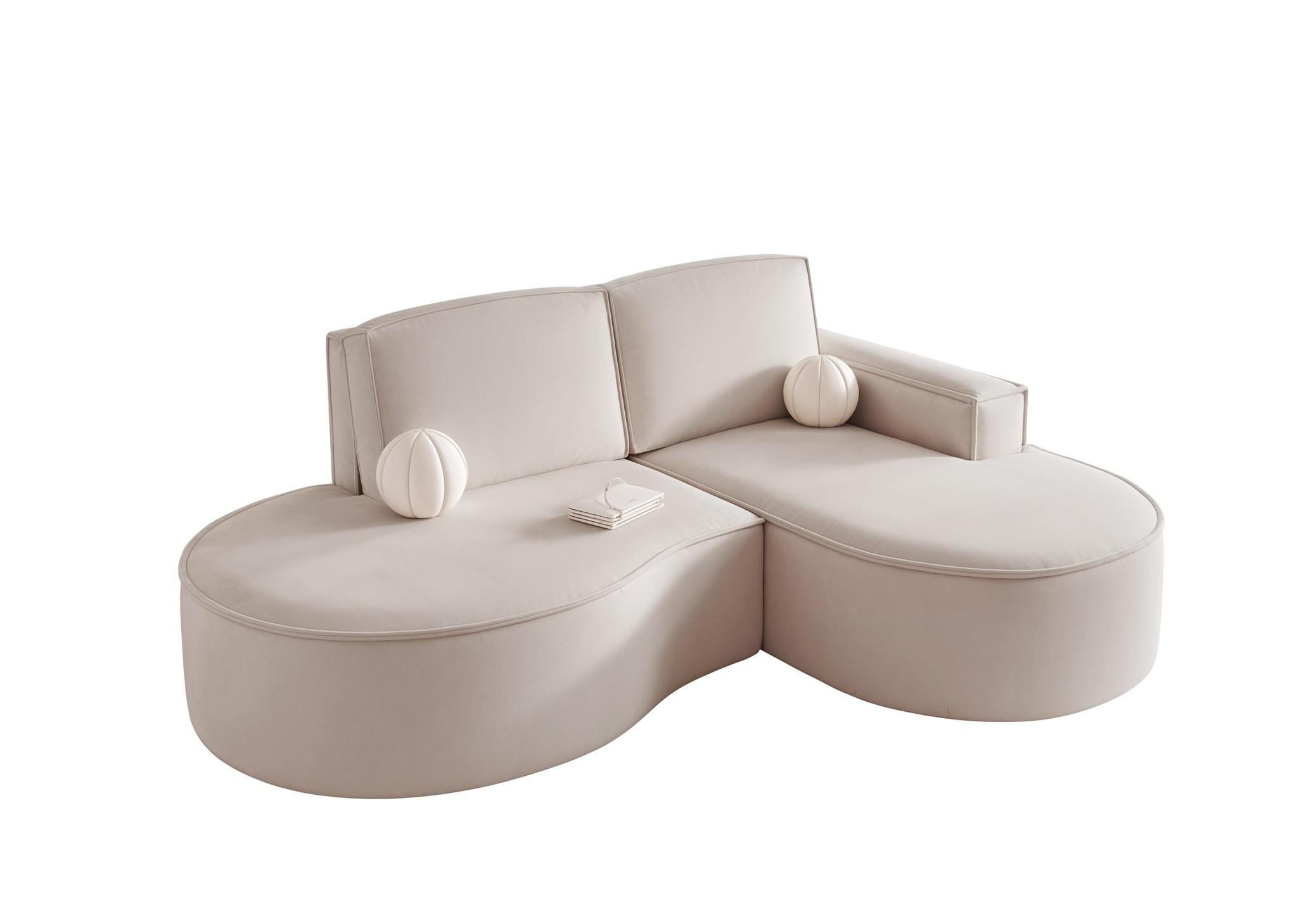 ECKSOFA Arlet In Stoff Riviera - Beige, Holzwerkstoff/Textil (156/277cm) - Fun Möbel