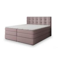 BOXSPRINGBETT AREZI 140x200 cm mit Matratze und Topper - Rosa - Rosa, Holz (140/200cm) - MASSENO