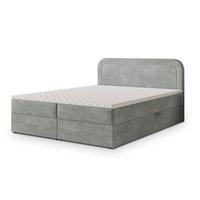 BOXBETT ARMEL 160x200 cm mit Matratze und Topper - Hellgrau - Hellgrau, Holz (160/200cm) - MASSENO