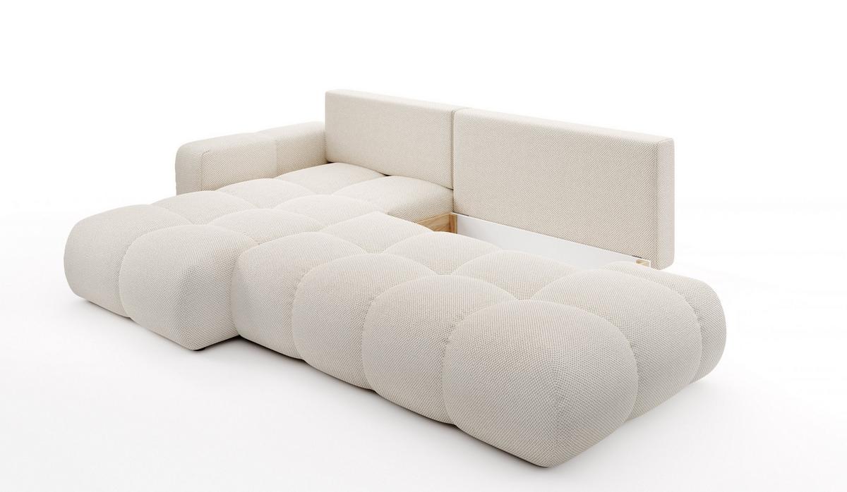 ECKSOFA DUCA L-S Beige Jersey mit Schlaffunktion - Beige, Holz (266.5/266.5cm) - MASSENO