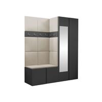 GARDEROBEN-SET Orion XII - Beige/Graphitfarben, Holzwerkstoff/Kunststoff (158/186/46cm) - MIRJAN24