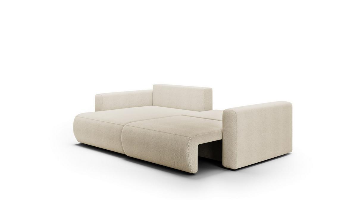 ECKSOFA Chaira Mit Schlaffunktion - Beige, Holzwerkstoff/Textil (240/149cm) - Fun Möbel