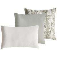 DEKOKISSEN 3er-Set Weiß 30/50 cm Xylopia - Weiß, Textil (45/45cm) - Beliani