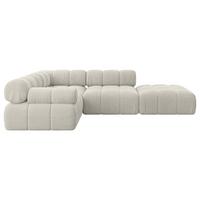 ECKSOFA modulares Sofa Felto-L1 - 285x190x70 cm Creme Cord - Hellgrau/Creme, Holzwerkstoff/Textil (285/190cm) - ALTDECOR