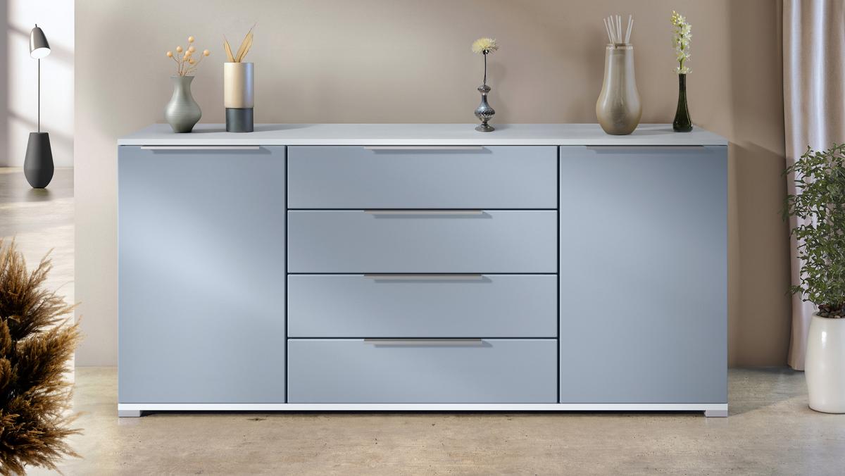 SIDEBOARD Linio Denim matt - Pastellblau, Holzwerkstoff (166.5/75.5/35cm) - Vladon