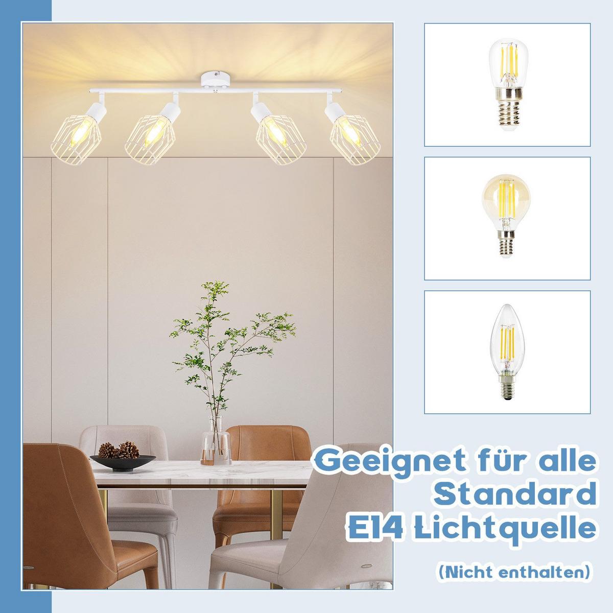 DECKENSTRAHLER Franziska 4-flammig 75/24/10 cm - Weiß, Metall (75/24/10cm) - Nettlife