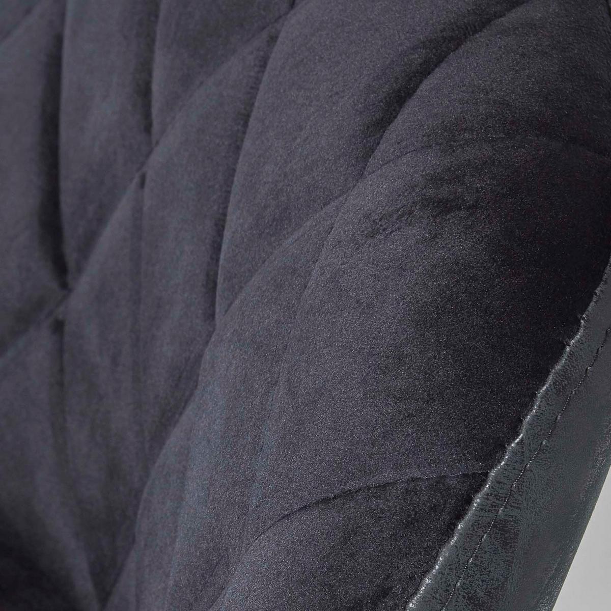 BARSTUHL Henley, Samt mit Rückenlehne, drehbar & höhenverstellbar - Schwarz, Textil (48/105/46cm) - Homescapes